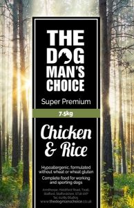Chicken and Rice dog food from the Dog Man's Choice