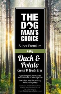 No Grain or Cereal Super Premium Duck & Potato dog food