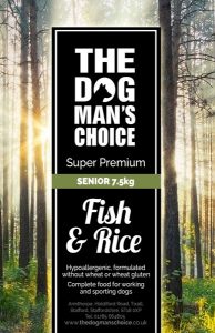 Fish and rice dog food from The Dog Man's Choice