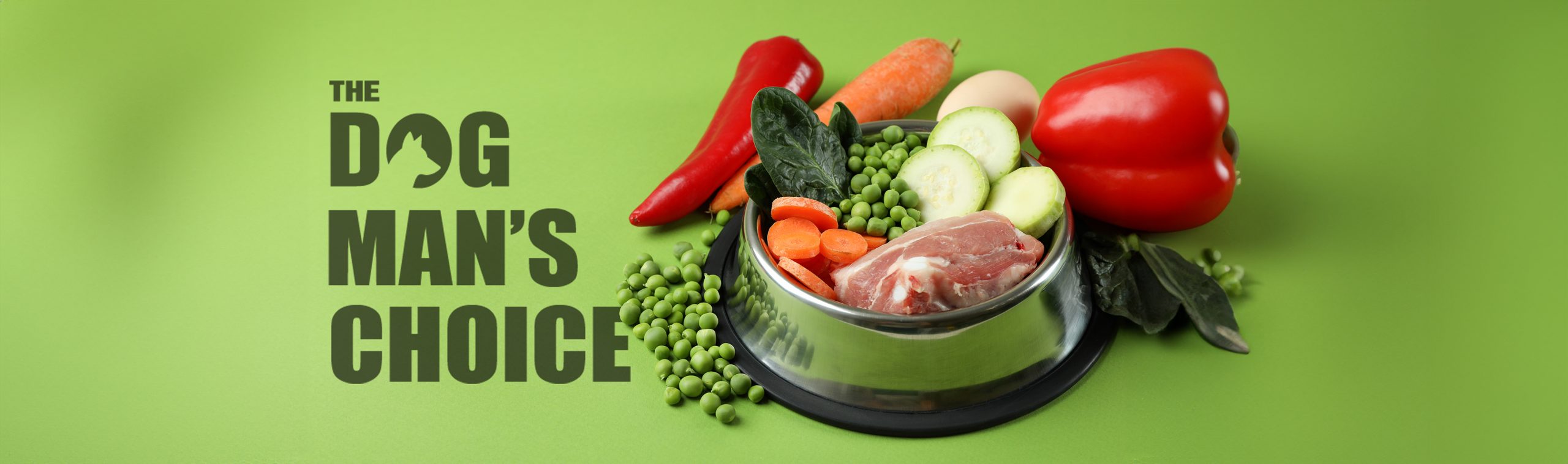 Concept of organic pet food on green background Concept of organic pet food on green background